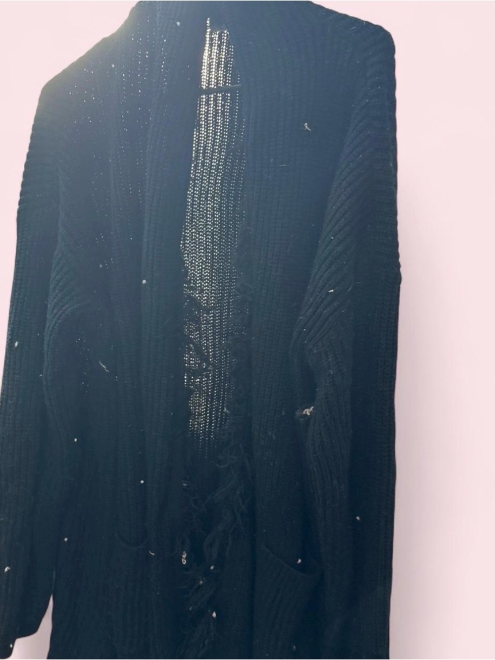 Black Open-Front Women's Ribbed Cardigan - Cozy Knit
